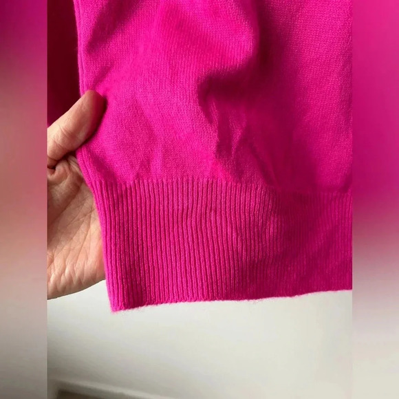 Cashmere collection bright  pink turtleneck sweater - Picture 8 of 14